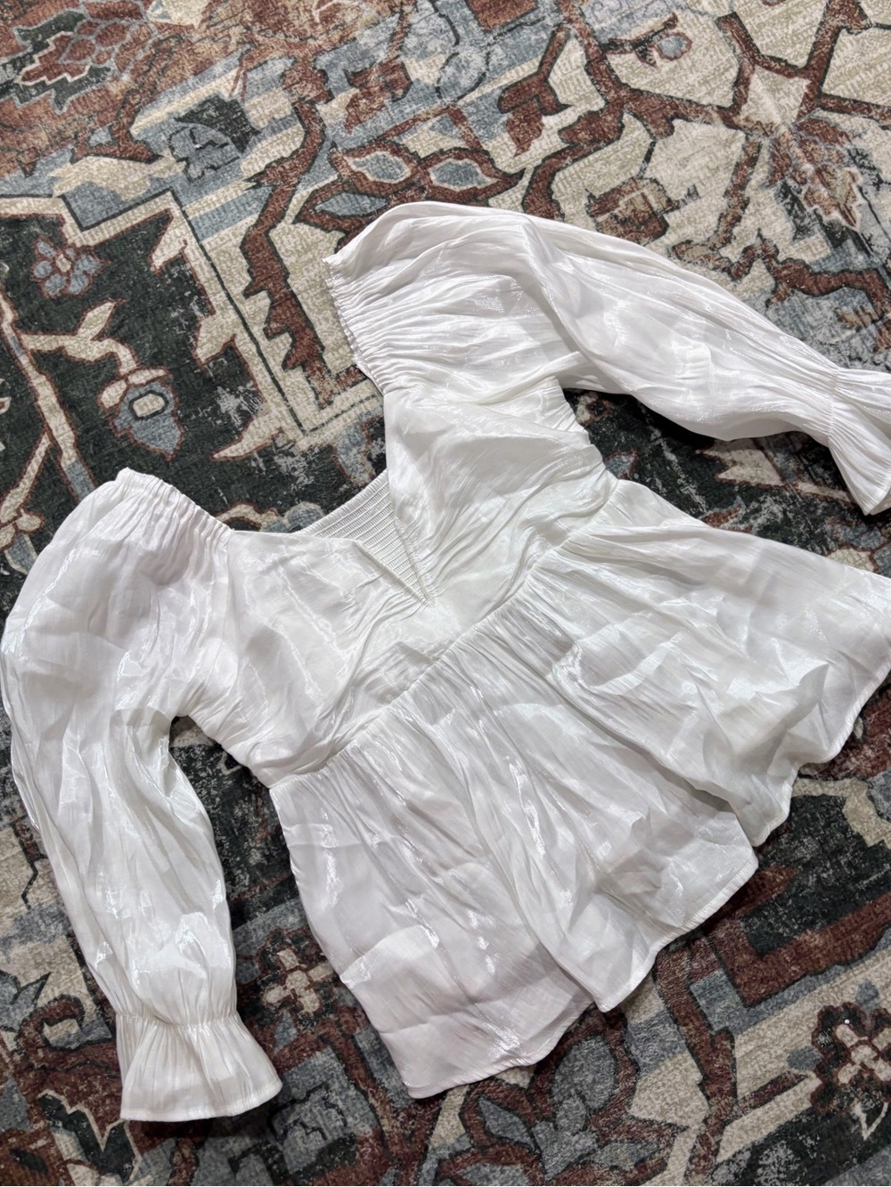 Women's White Peasant Blouse - Brand: